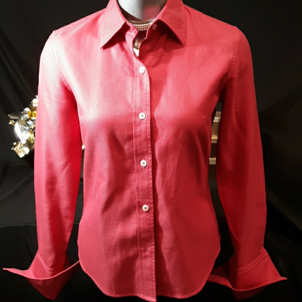 Banana Republic Vibrant Red Button Down Shirt